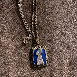 Giants Championship Pendant Necklace - Gold and Blue